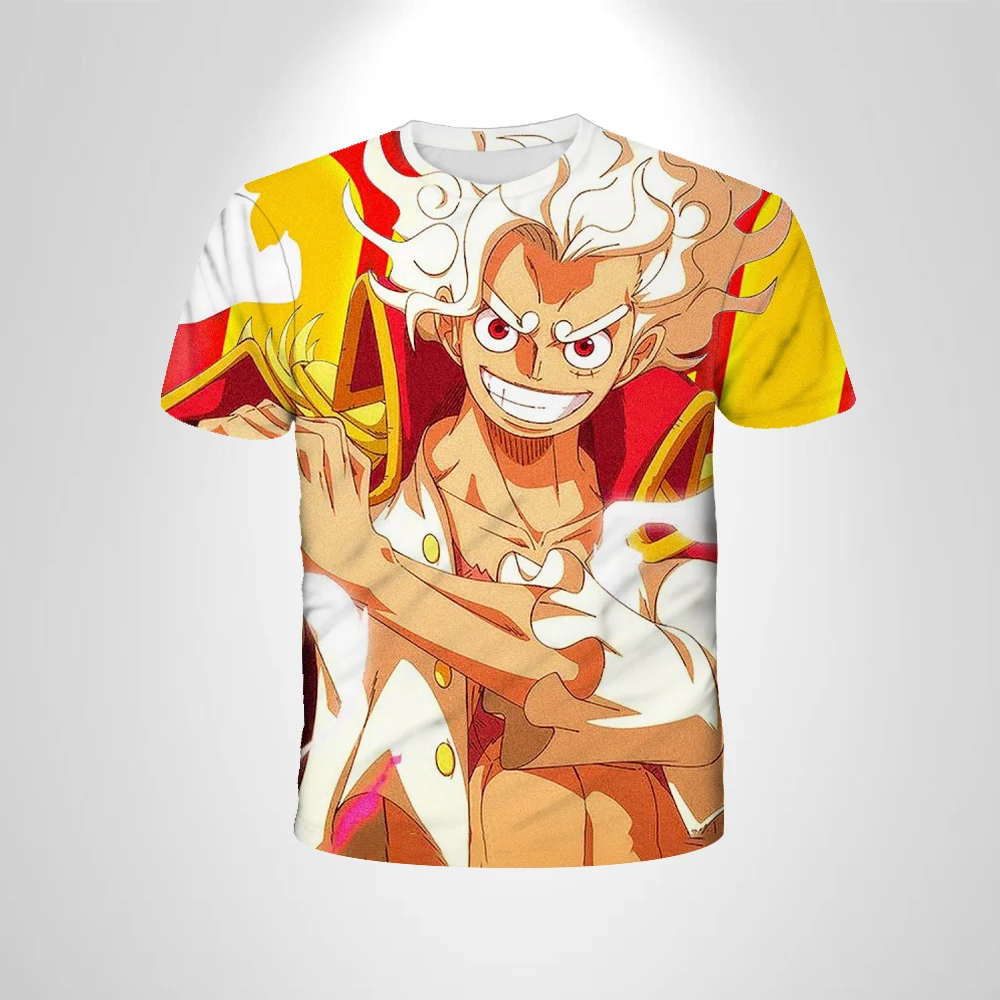 One Piece Straw Hat Crew Chibi 3D-gedrucktes T-Shirt, Sommer, lässig, kurzärmelig, Anime-T-Shirt, Sportbekleidung für Erwachsene und Kinder – Detail 14