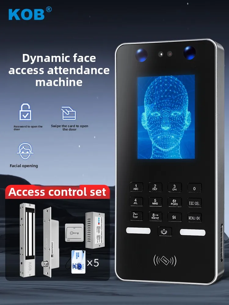 Face Recognition Access Control System Integrated Machine Face Attendance Machine Fingerprint Password Magnetic Lock Set