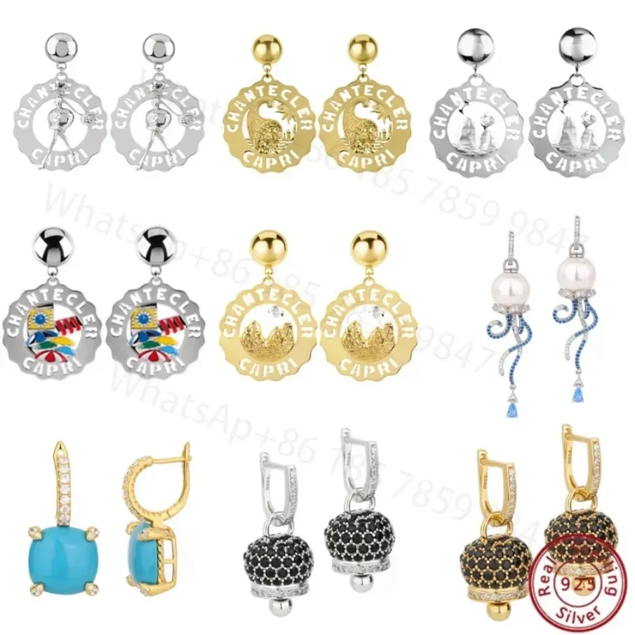 Orecchini Chantecler Scintillanti Con Logo Grande Madam Clochette-Borchie In Argento 925 Per Donna