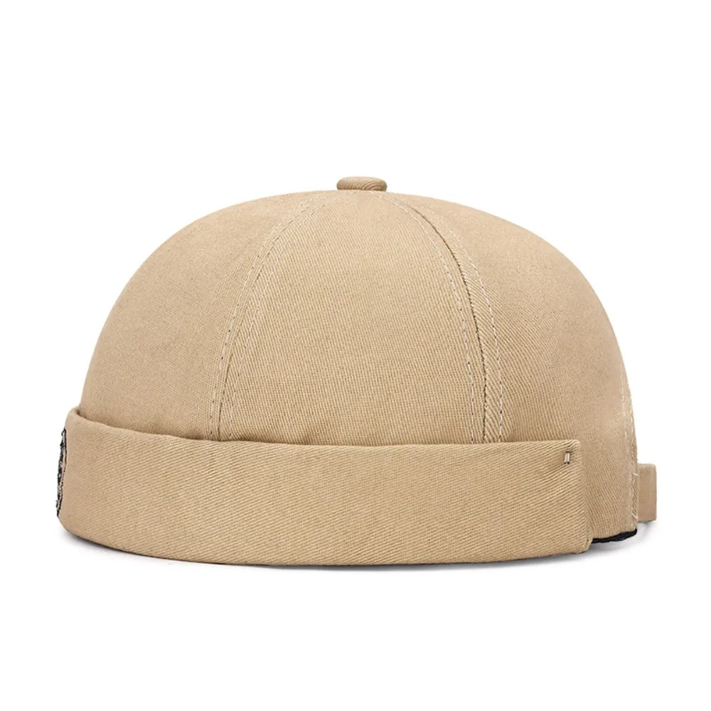 Cotton Round Hat Hot Sale Adjustable Brimless Hip Hop Hat Solid Vintage Skullcap Unisex
