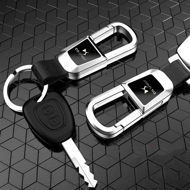 Porte-clés Auto Logo Citroën DS - Modèles DS3 à DS9 - Mousqueton Antirouille - Cadeau Passionnés Auto