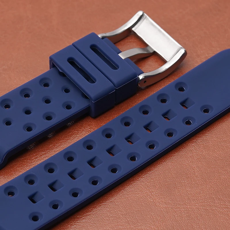 Silicone Aqua Ghost Dive Watch Sport Strap - Black & Green, Waterproof Replacement Strap