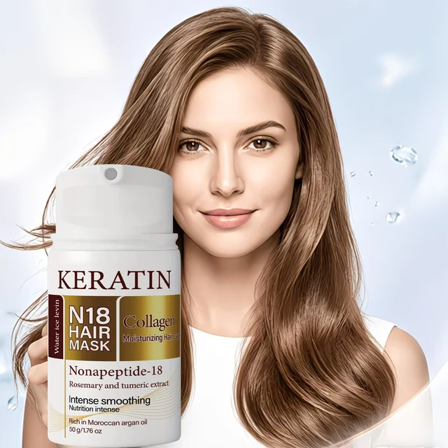 Keratin & Biotin Hair Mask with Collagen & Argan Oil, Intense Smoothing Repair Treatment for Dry Hair 50g