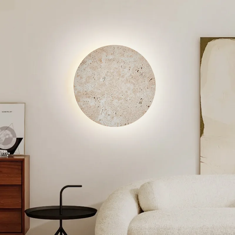 Wabi sabi wall light minimalist interior wall light Design Natural Stone light Dining Room wall lamp beige bedroom Bedside lamp 2