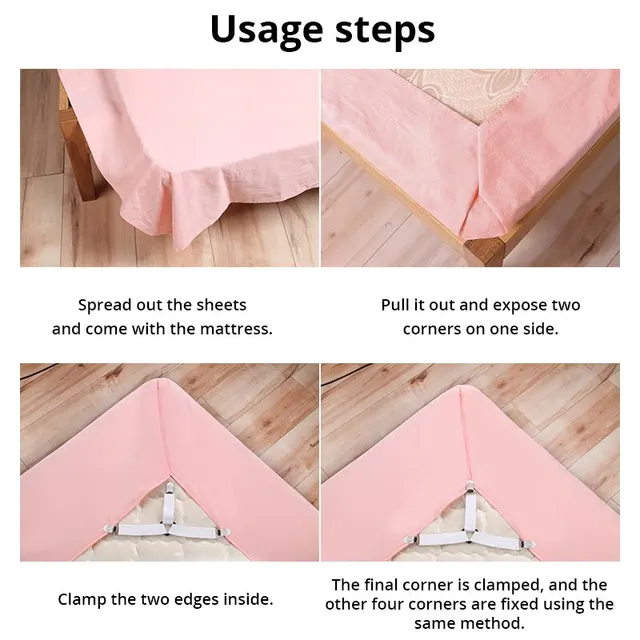 Attaches élastiques pour drap de lit, 4 pièces/lot, gadgets de support pour drap de lit, clip de couverture de matelas pour la maison, sangles réglables 5