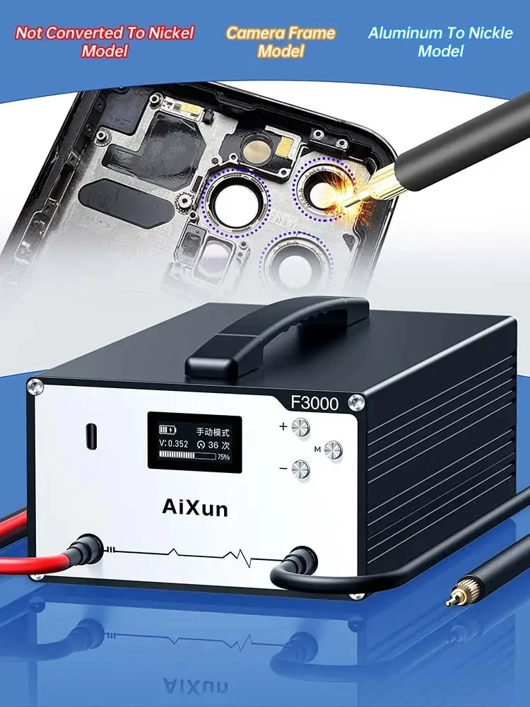 JCID Aixun F3000 휴대용 패러드 캐패시터 스폿 용접기, 리튬 배터리 용접, 더블 펄스 솔더 니켈 도금 용접기