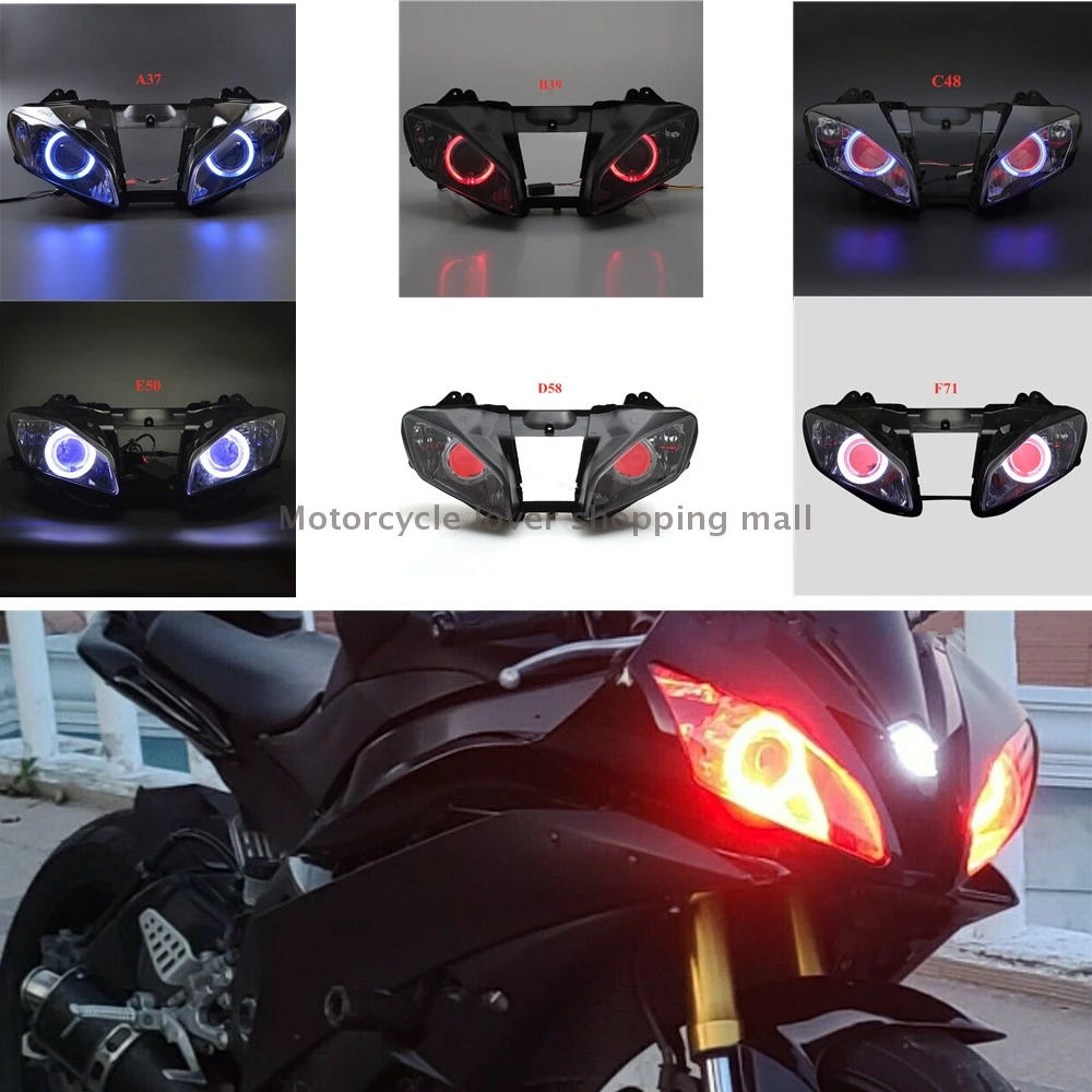 Phare Avant Yamaha YZF R6 2008-2015 Avec Yeux Angel Devil - Kit Personnalisé Neuf