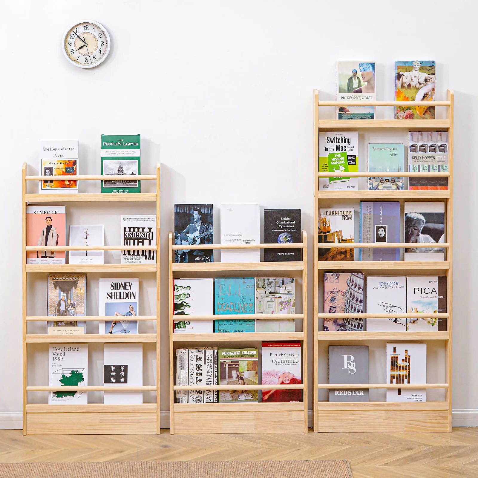 Solid Wood Narrow Bookshelf Door Backspace Saver Children's Miscellaneous Magazine Picture Book Storage Rack snack shelf storage rack,book display stand