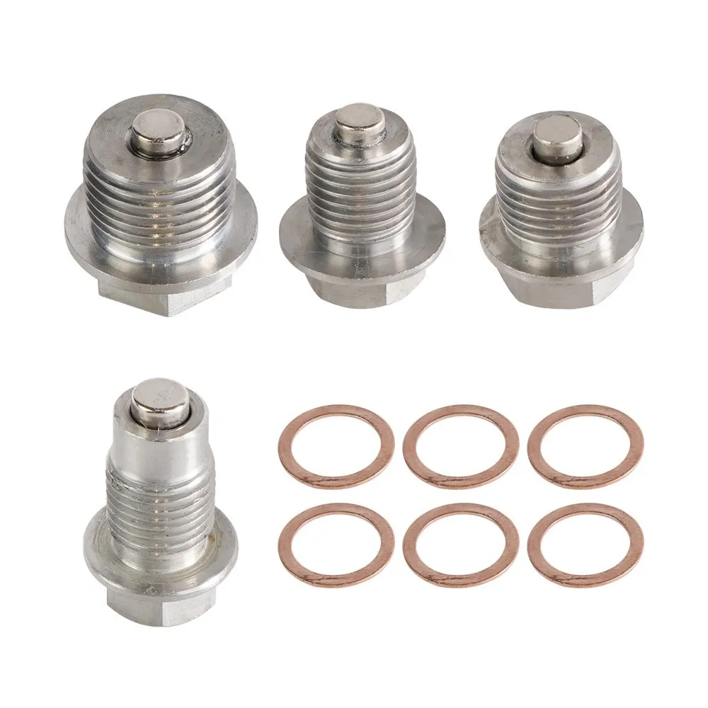 Stainless Steel Magnetic Oil Drain Plug M12x1.25 M12x1.5 M12x1.75 M14x1.5 M16x1.5 M18x1.5 Oil Drain Sump Nuts Silver Bolt oil drain plug
