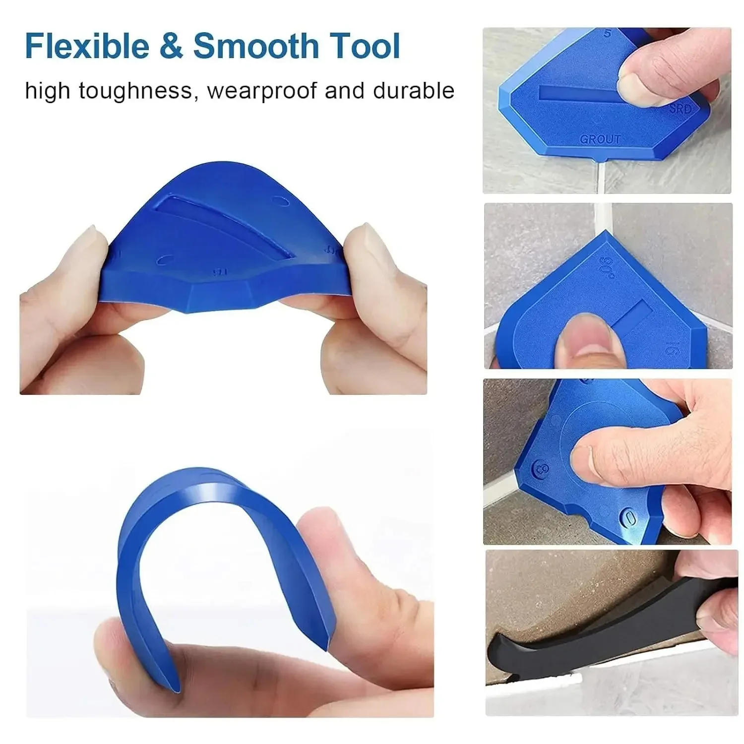 4-Piece Silicone Caulking Tool Set - Versatile, Easy Clean-up, & Professional Sealant Spreading 2