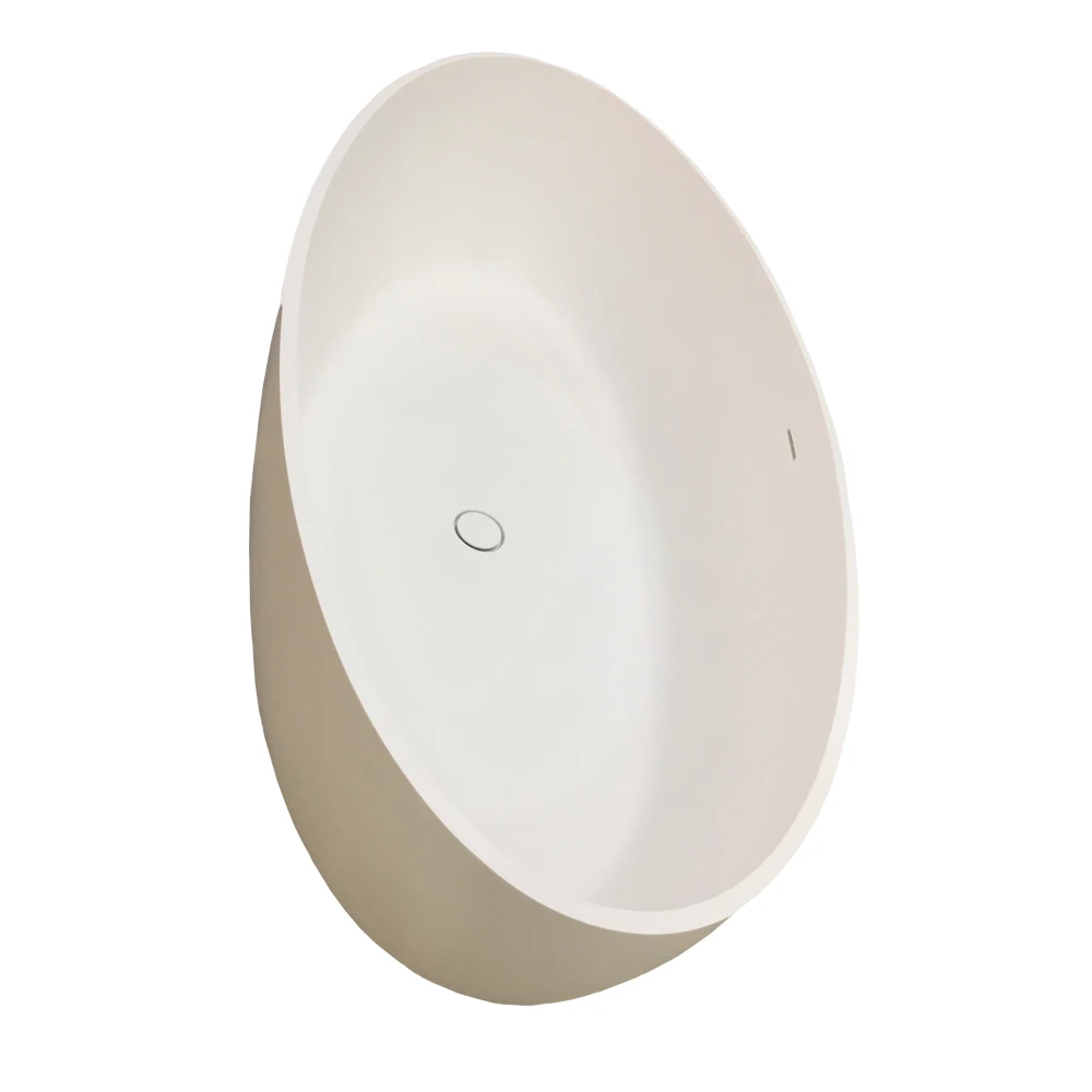 

1700x800x550mm Solid Surface Resin CUPC Approval Bathtub Oval Freestanding Corian Matt White Tub RS6589