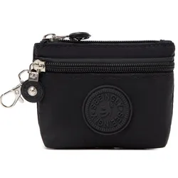Sleek Women's Nylon Waterproof Wallet with Keychain & Coin Holder (Black)
