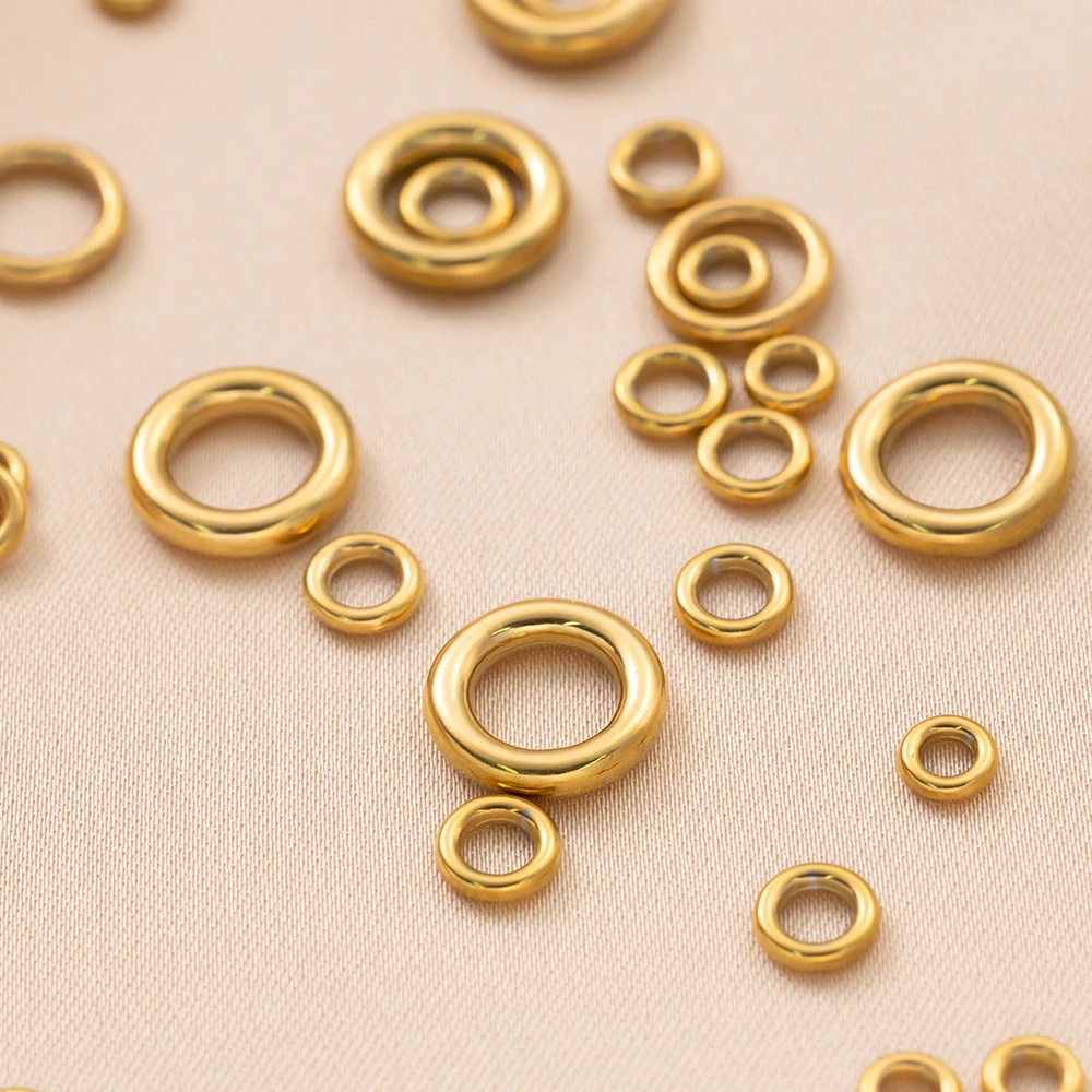 20 Stücke Edelstahl Gold Geschlossen Gelötet Runde Biegeringe Kreis Ring DIY Halskette Ohrringe Schmuck Machen Liefert Zubehör – Detail 4