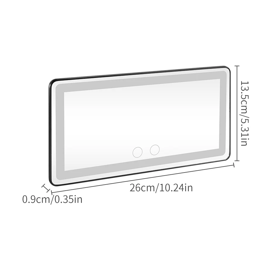 Car Visor Vanity Mirror Rechargeable Cosmetic Makeup Mirror LED with Dimmable Light, Clip-on Touch Control Vanity for Car
