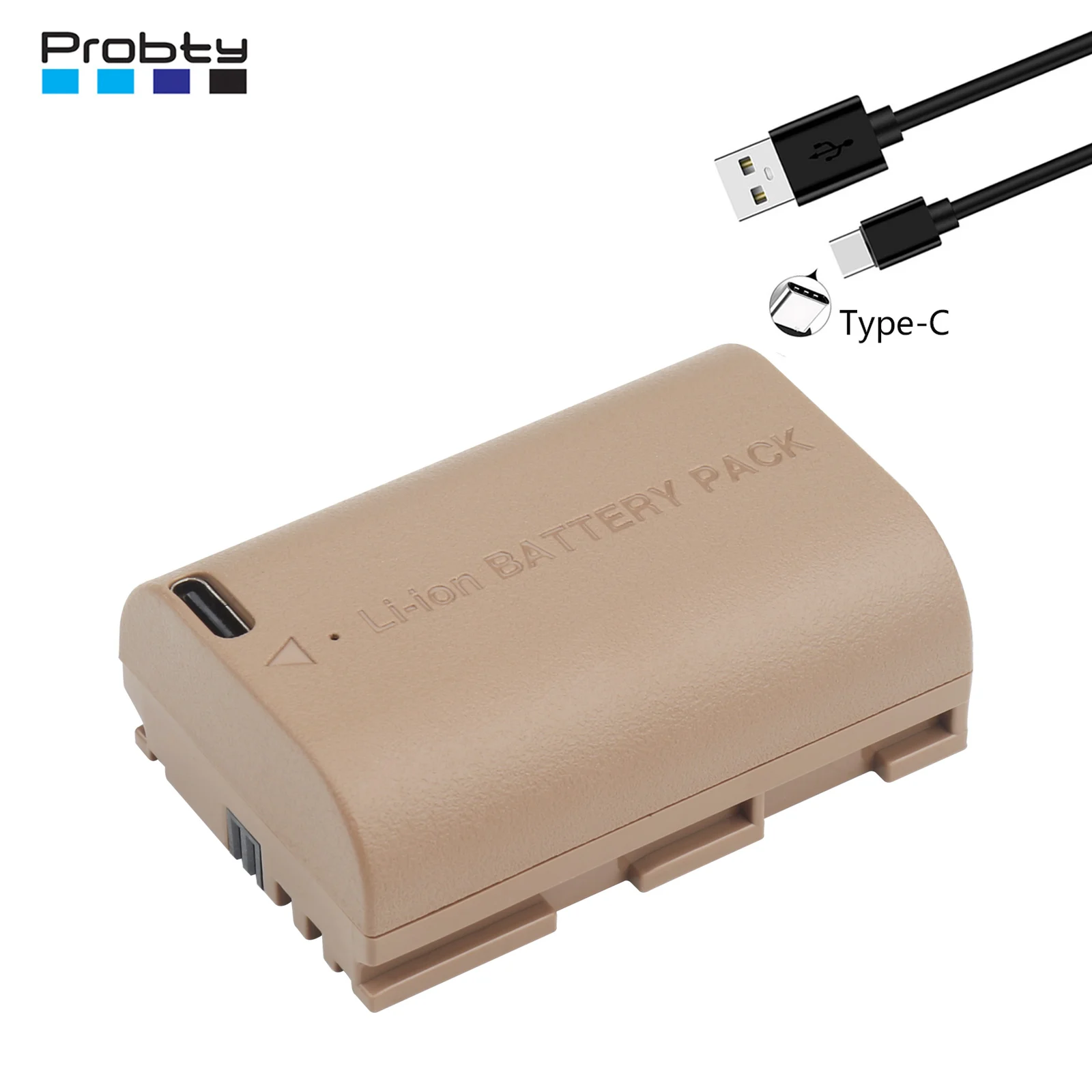 

Probty LP-E6NH LPE6NH Battery 3200mAh with Type-C Input for Canon EOS R R5 R6 5DS 6D 7D 60D 70D 80D 90D