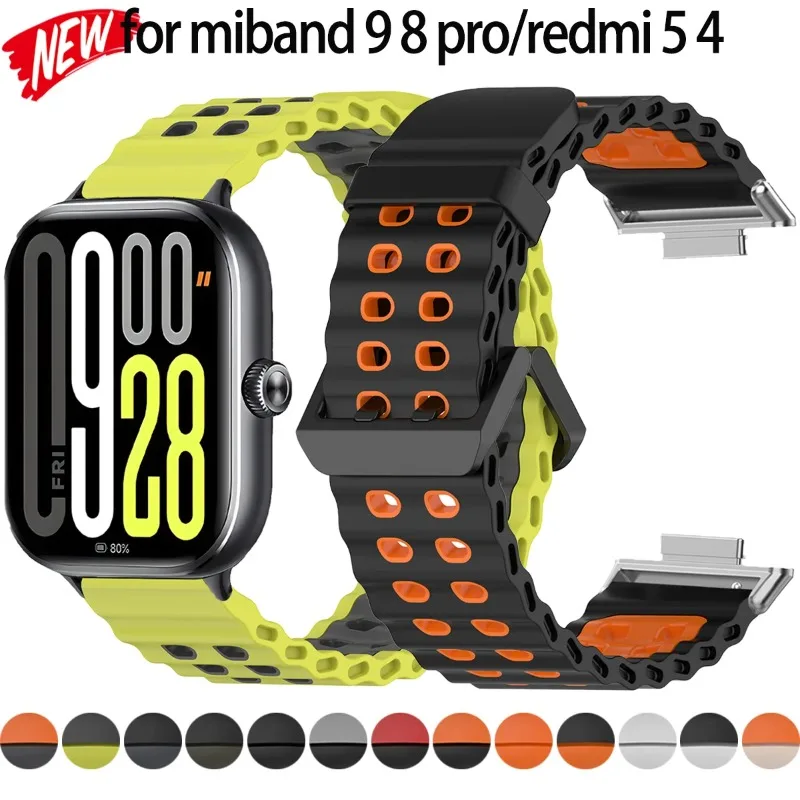 Two-Tone Breathable Silicone Sport Wristband Strap