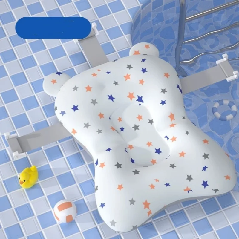 Baby Bath Seat Support Mat Infant Anti-Slip Soft Comfort Body Cushion Foldable Baby Bath Tub Pad Chair Newborn Bathtub Pillow