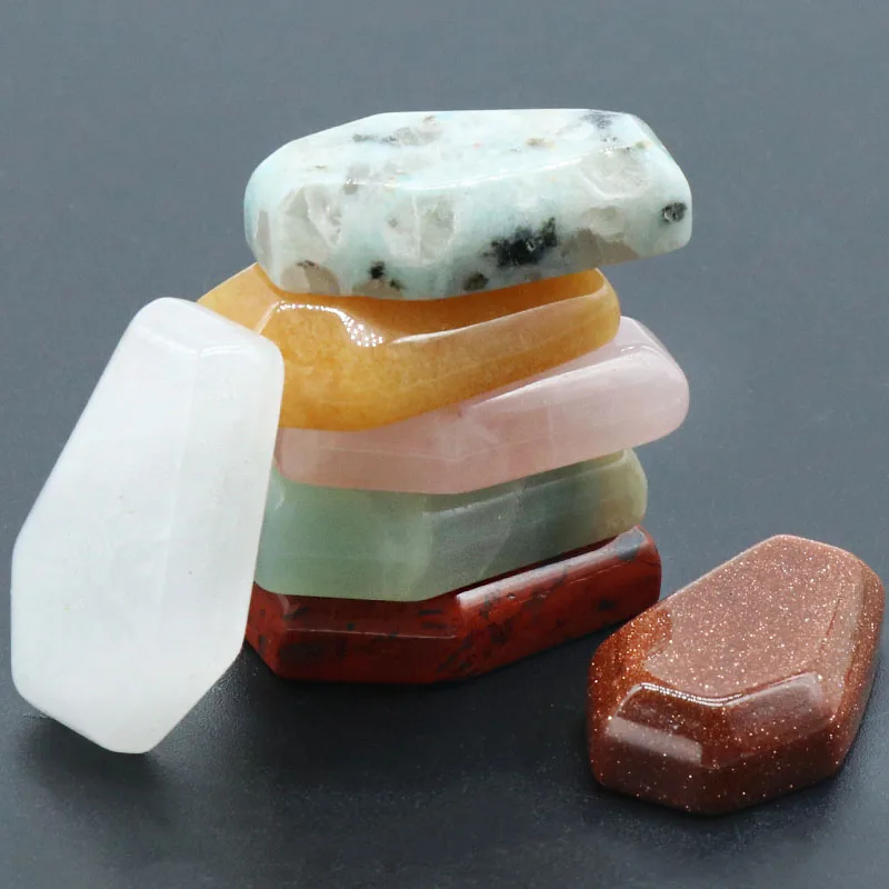 

2Pcs Random Mini Decoration Natural Stone Coffin-Shaped Small Ornament Bed-Room Office Desk Ornaments