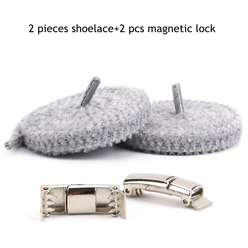 Magnetic Lock Shoelaces Boots Plush Laces Kids Adult Elastic No tie Shoe laces Sneakers for Shoelace One Size Fits All Shoes
