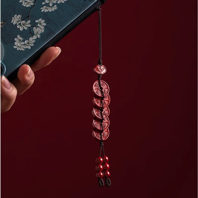 천연 시나바 머니 휴대폰 체인 펜던트, 남녀공용 맞춤형 크리에이티브 휴대폰 펜..