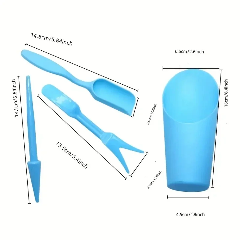 Mini Garden Tools 4pcs/set Plastic Durable Bucket Shovel Potted Cultivation Cylinder MeatPlant Soil Shovel
