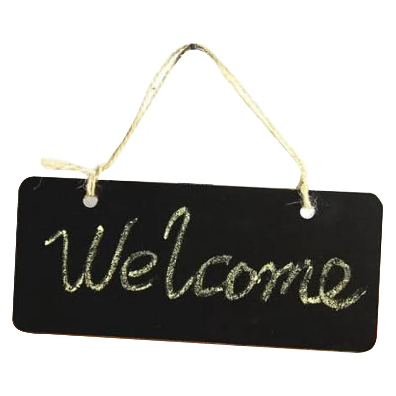1pc Wooden Mini Blackboard Message Sign Chalkboard with Hemp Rope Wedding Party Decoration Marriage Supplies 18*8cm