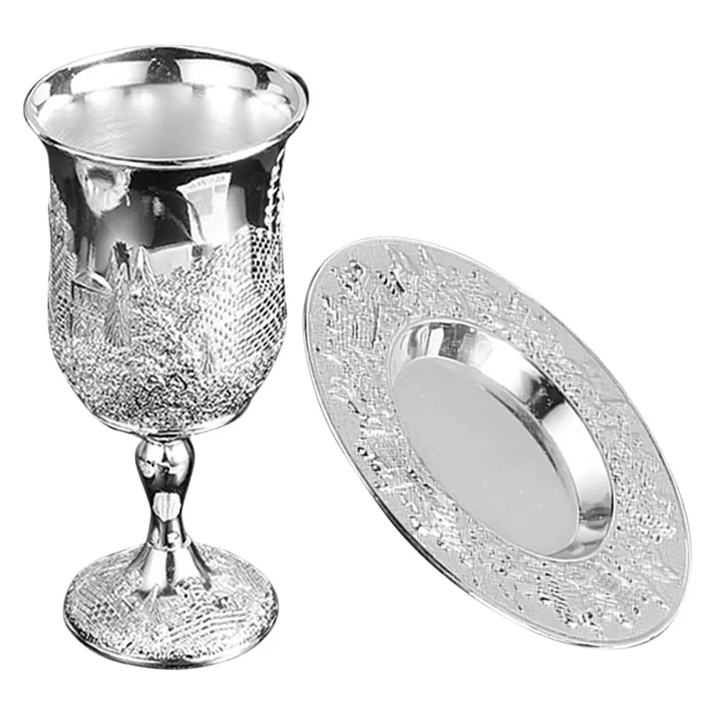 

Jewish Glass Kiddush Silver Plated Glasses With Saucer Judaica Shabbos Cup Passover For Shabbat Havdalah Holiday Gift 2024 New