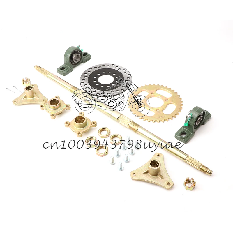 ATV 610mm Go Karts Rear Axle kits STD 20mm Complete Assembly with Carrier Hub 160mm Brake Disc 420-37T Chain Sprocket wooden building blocks creative assembly rail wooden track cave tunnel scene compatible with thomas train car toys