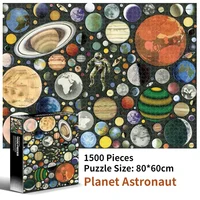80*60cm Adults 1500pcs Paper Jigsaw Puzzle Planet Astronaut Horoscope Paintings Stress Reducing Toys Difficulty Christmas Gift 1