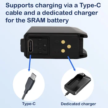 Batterie per Biciclette SRAM ETap AXS 500mAh, Compatibili con Gruppi XX1/X01/GX MTB/Strada, Ricarica Type-C, Guscio in ABS Ignifugo