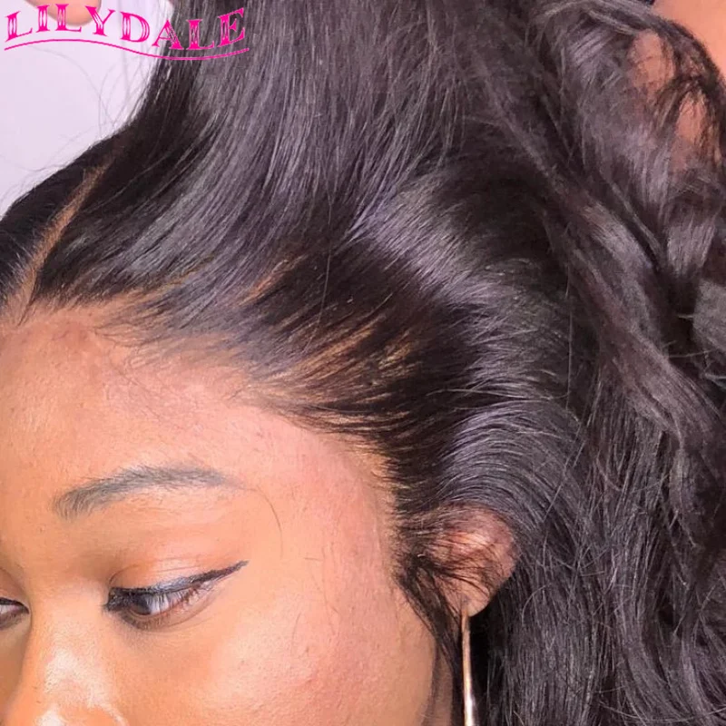 

Brazilian Straight 360 HD Lace Frontal Wig Pre Plucked 13x4 Lace Front Human Hair Wigs 4x4 Lace Closure Wig Glue less Lilydale