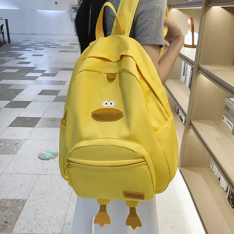 

New Cartoon Duck Backpack Designer Cute Travel Bag Female College Student Versatile Korean Edition Girls' School Bag