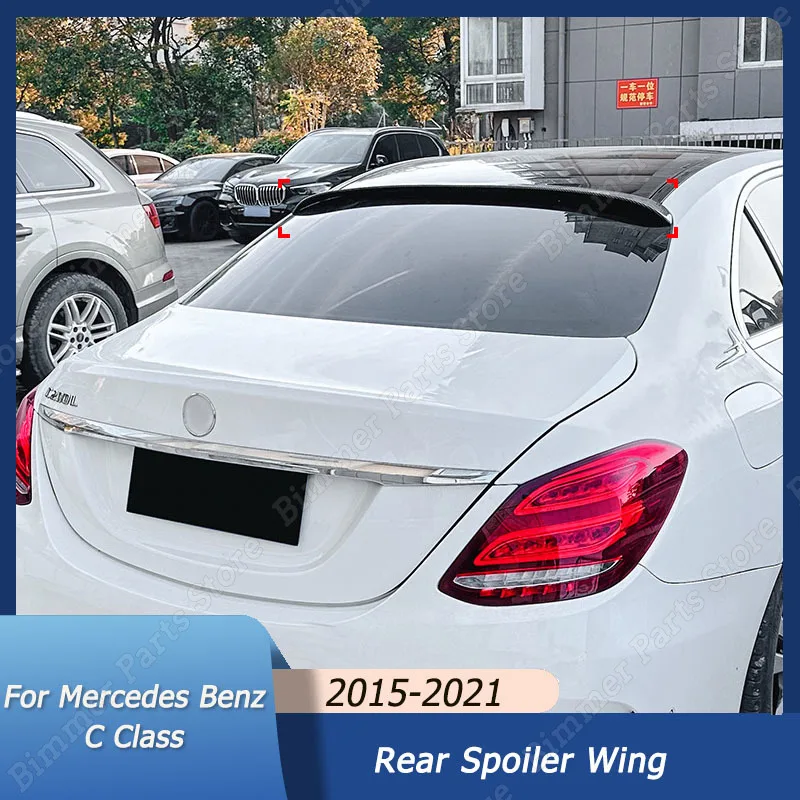 

For Mercedes Benz C Class W205 C200 C260 C43 C63 AMG 2015-2021 ABS Gloss Black Rear Window Roof Spoiler Body Kits Tuning