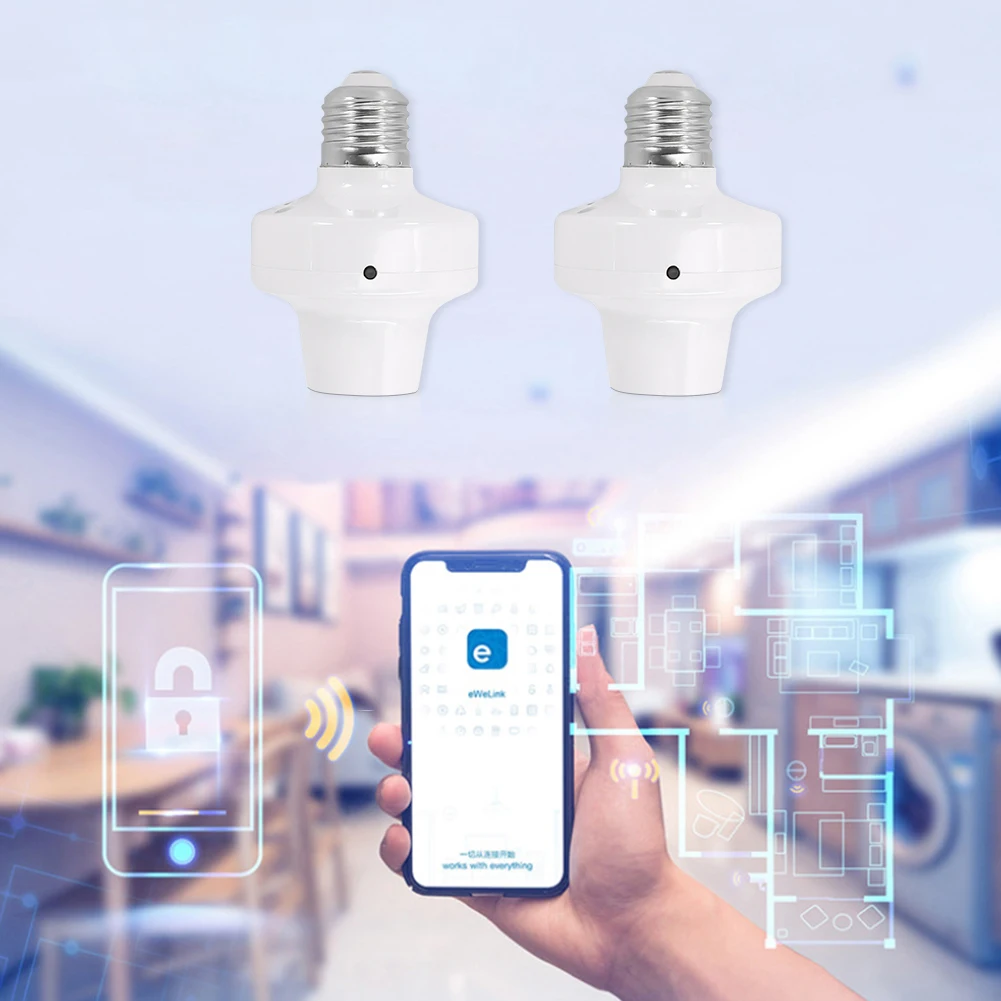 Description Picture 6 of itemSmart WiFi E27 Light Bulb Holder Lamp Socket APP Remote Control Compatible with Alexa&Google Home Voice Control No Hub Required
