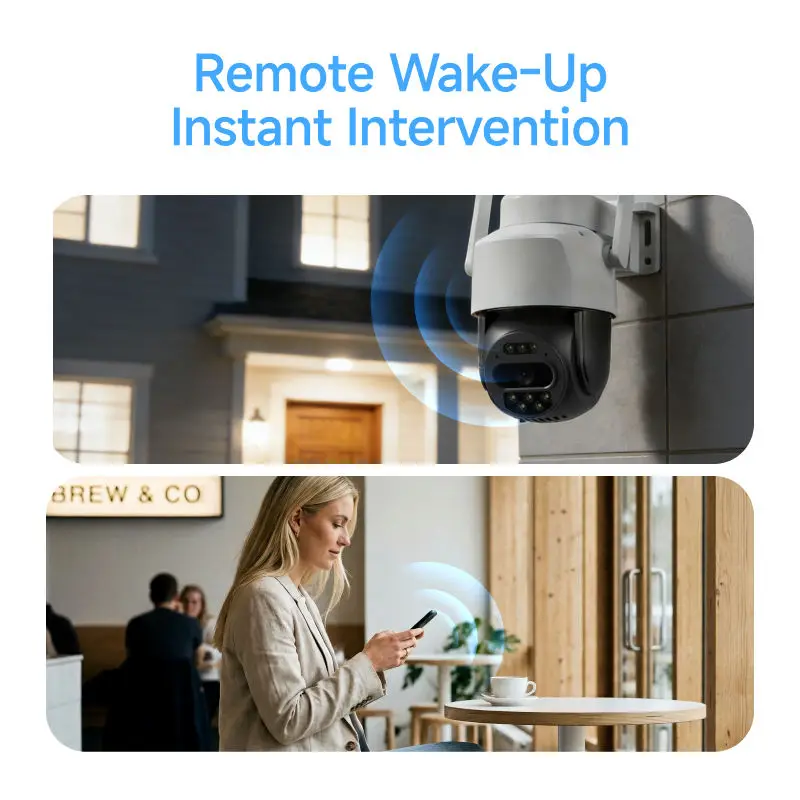 4G LTE Solar Security Camera 5MP PTZ Battery Powered Outdoor Cam with AI Human Detection AOV Mode Surveillance for No WiFi Areas 6