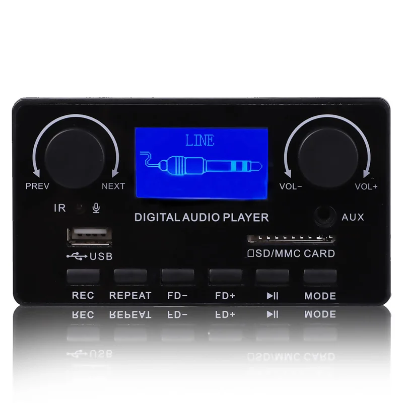 블루투스 5.0 MP3 디코더 보드, 지지대 핸즈프리 녹음, FM DC 12V MP3 WMA WAV APE FLAC 오디오 앰프 보드