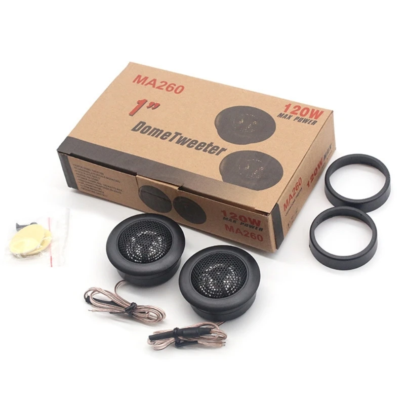 Universal high efficiency dome tweeter loudspeaker 1Pair 2x 120W loud speaker power audio sound dome tweeter speakers