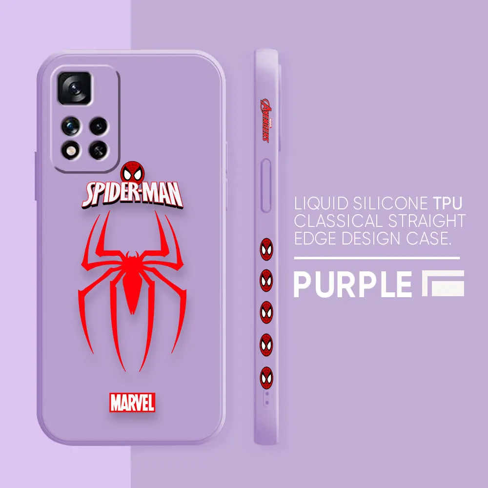 thumbnail image 1 of Case For Redmi Note 12 11 11T 11R 11E 9 9S 8 7 7S PRO PLUS 4G 5G Simple Liquid silicone Case Marvel's Spider-Man Spider Face, 1 of 5