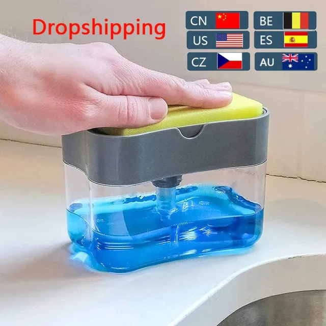 Dispenser di sapone da cucina flacone per sapone liquidu spugna distributore di sapone cucina 1