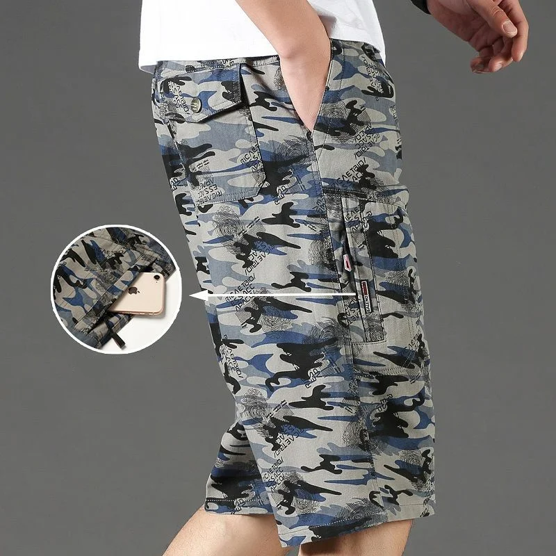 

Streetwear Fashion Men Camouflage Casual Cargo Shorts Summer New Y2k Vintage Baggy Outdoor Sports Knee Lenght Straight Pants 4XL
