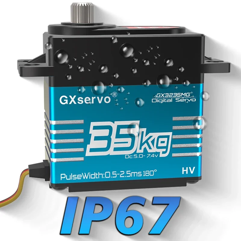 Servomoteur 35kg Métal Gear 360° 270° 180° pour Voiture RC, Robot, Bateau
