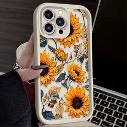 Sunflower Oil Painting Shockproof Phone Case - Artistic Flower Design Protective Back Cover - iPhone 11 Pro Max (1)