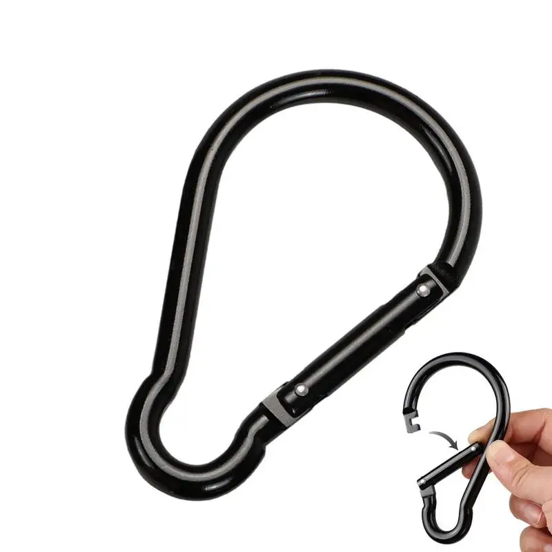 

Aluminum Alloy Carabiner Lightweight Carabiner Gourd Shape 3.9in Large Carabiner Belt Clip Non-Locking Design For Water Bottle