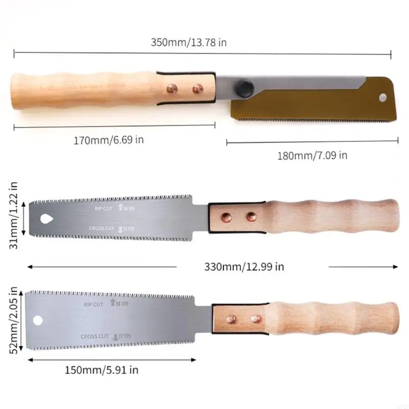 57QF Japanese Pull Sawing Hand Sawing Dovetail with Wood Handle Steel Fine Cut Angle Cut Woodworking Tool