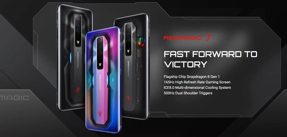 Global Version RedMagic 7 5G Gaming Phone 6.8'' 165Hz AMOLED Snapdragon 8 Gen 1 Octa Core 65W Fast Charging 64MP Triple Camera top rated 5g cell phones