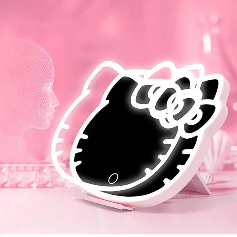 

Sanrio Hello Kitty Usb Vanity Mirror with Lights Rotatable Desktop Beauty Mirror Foldable Promise Dimming Hd Mirror Friend Gift