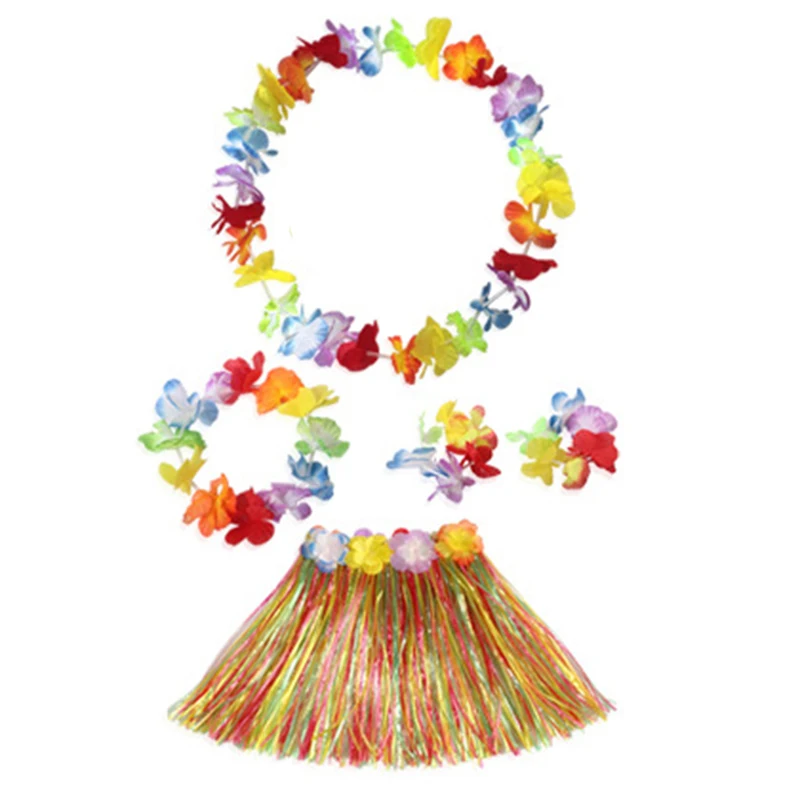 

Costume Grass Skirt Plastic Decoration Holiday Playing Flower Wristband Garland Fancy Suit Kids Lei New Funny Useful