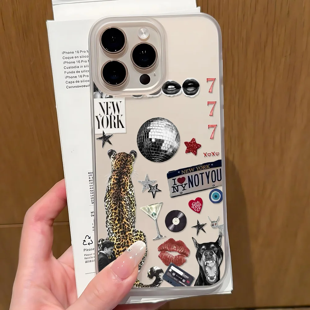 Trendy Disco Ball Leopard Matte Shockproof Phone Case