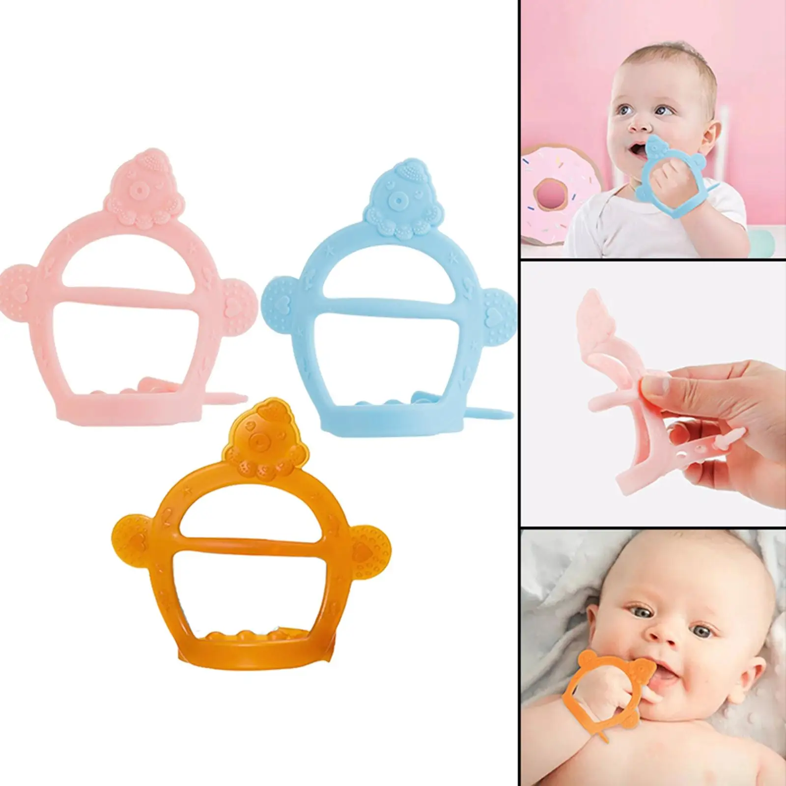 Baby Molar Stick Toy, Silicone Soft Soothing Teething Teething Finger Toothbrushes for Infants Kids Toddlers