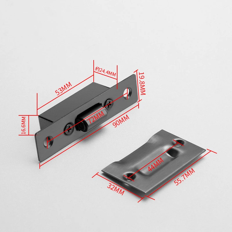 1PCS High-quality Furniture Hardware Hidden Gold Door Stops Stainless Steel Latches Cupboard Cabinet Roller Latch Lock_voghion.com